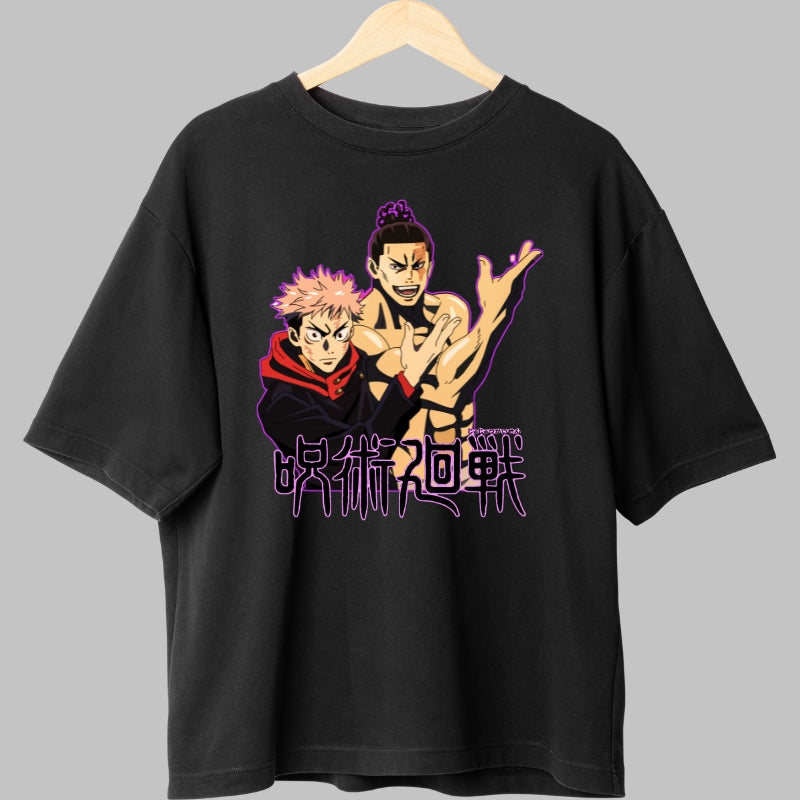 Tricou Anime Jujutsu Kaisen - Yuji si Sukuna Forta Blestemata Fata