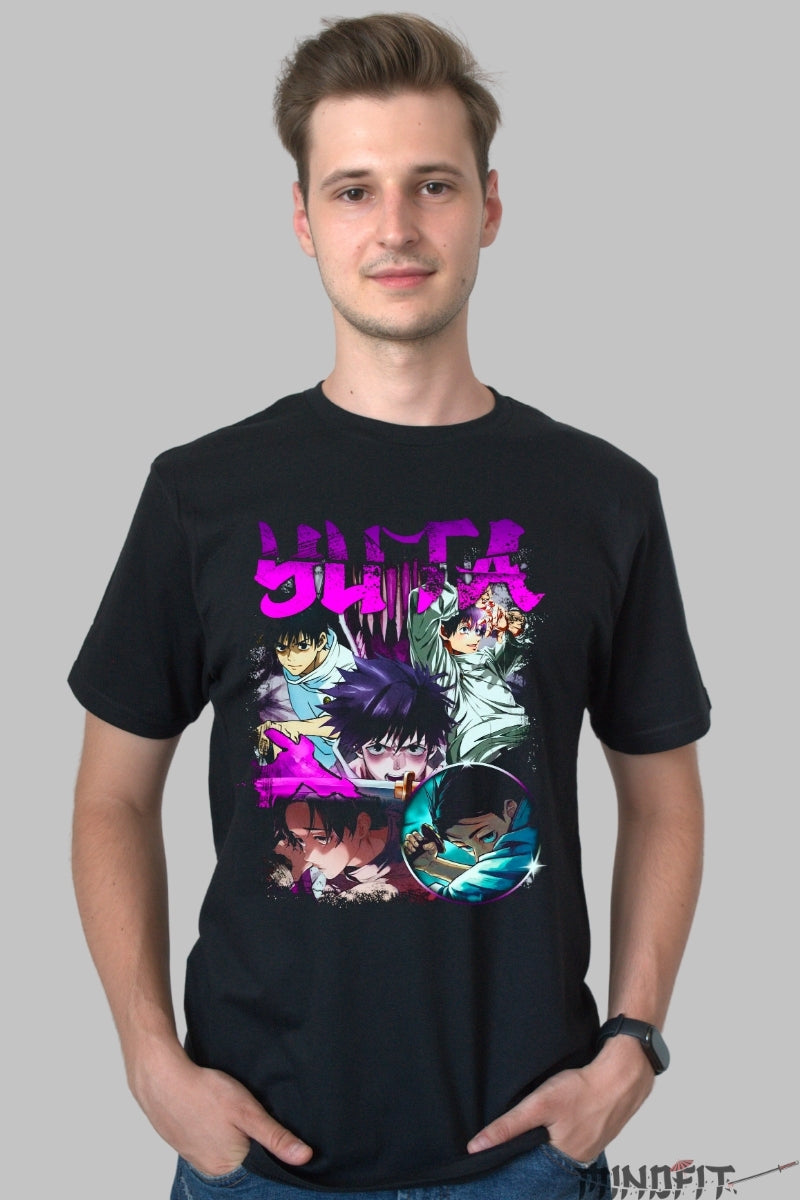 Tricou Anime Jujutsu Kaisen - Yuta Energia Intunecata Barbat Negru