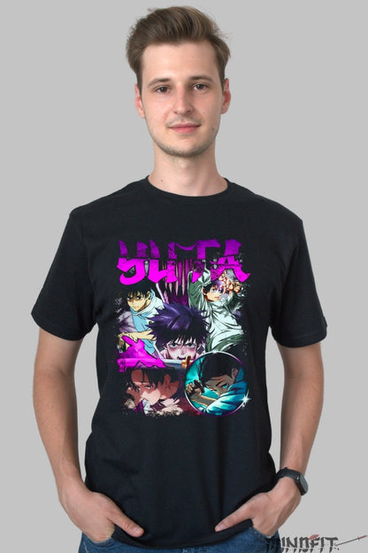 Tricou Anime Jujutsu Kaisen - Yuta Energia Intunecata Barbat Negru