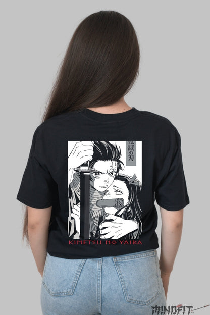 Tricou Anime Kimetsu no Yaiba Protectie Totala Dama Negru