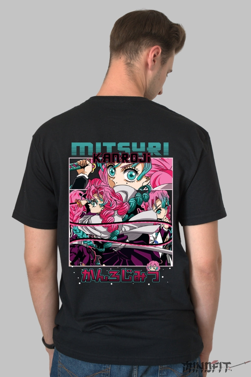 Tricou Anime Mitsuri - Sabia Iubirii Supreme Barbat Negru
