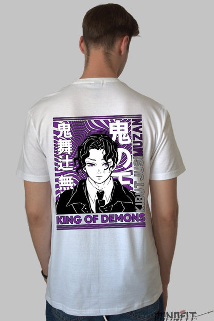 Tricou Anime Muzan Kibutsuji - Regele Demonilor Barbat Alb