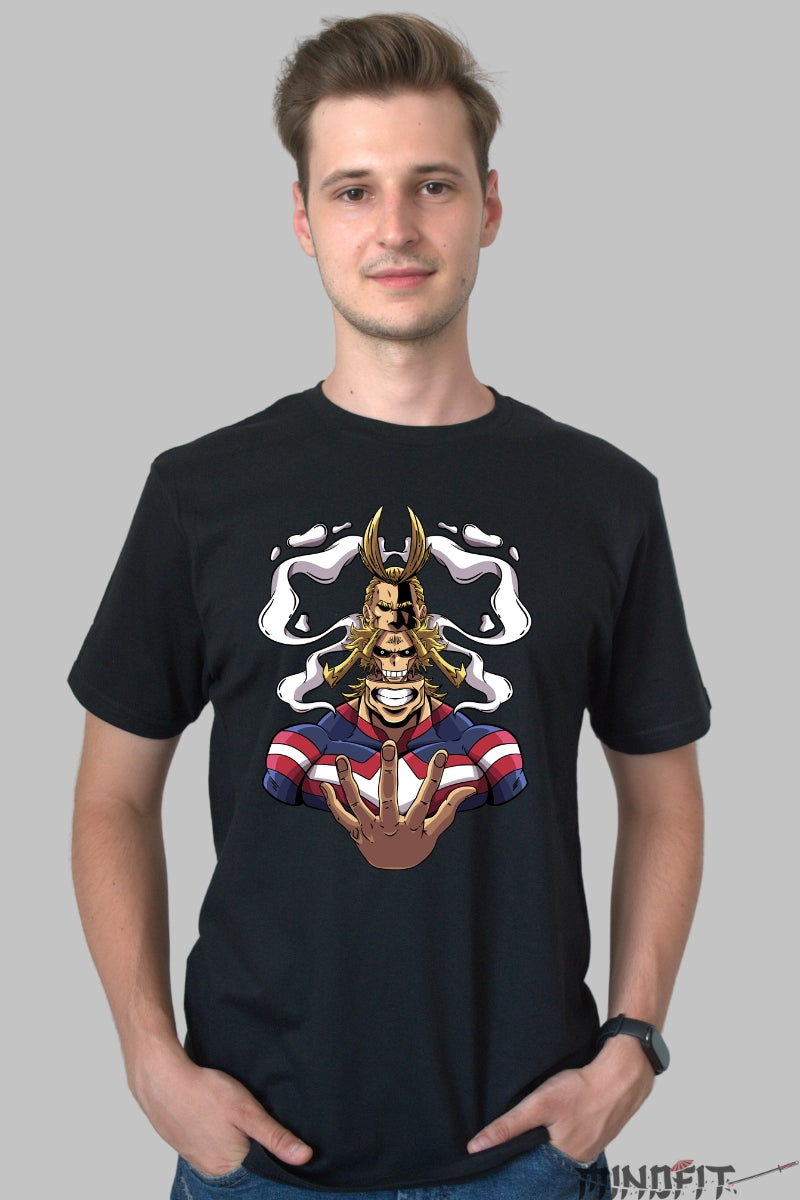 Tricou Anime My Hero Academia - All Might Simbolul Penei Barbat Negru