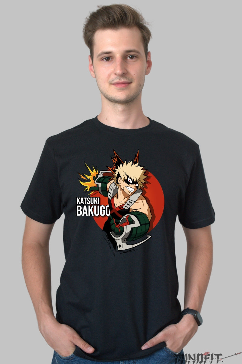 Tricou Anime My Hero Academia - Bakugo Explozie Necontrolata Barbat Negru