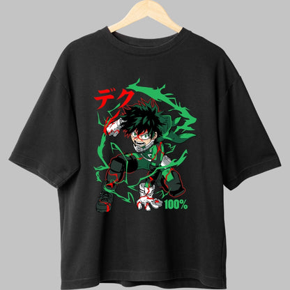 Tricou Anime My Hero Academia - Deku 100% Determinare Totala Fata