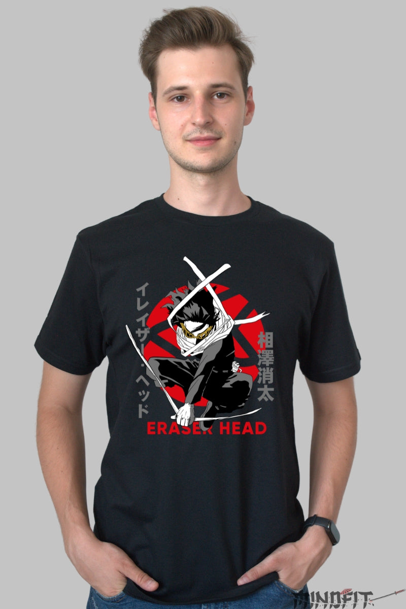 Tricou Anime My Hero Academia - Eraser Head Viziune Letala Barbat Negru
