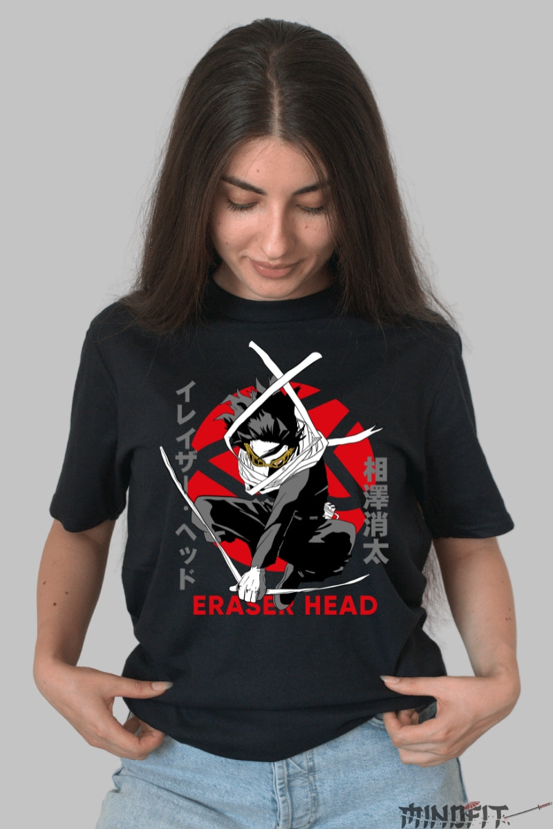 Tricou Anime My Hero Academia - Eraser Head Viziune Letala Dama Negru