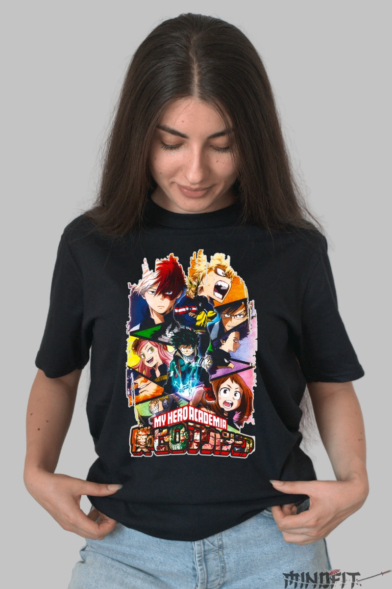 Tricou Anime My Hero Academia - Eroii Plus Ultra Dama Negru