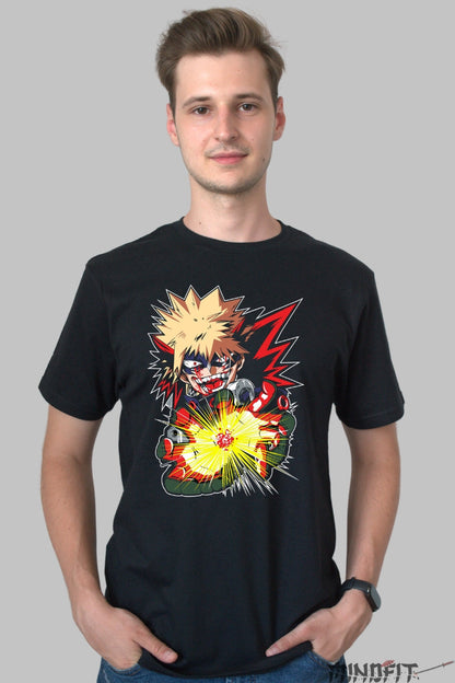 Tricou Anime My Hero Academia - Explozia lui Bakugo Barbat Negru