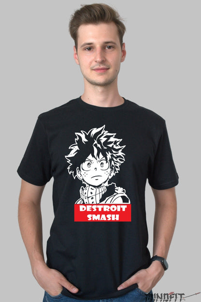 Tricou Anime My Hero Academia - Izuku Midoriya Detroit Smash Barbat Negru