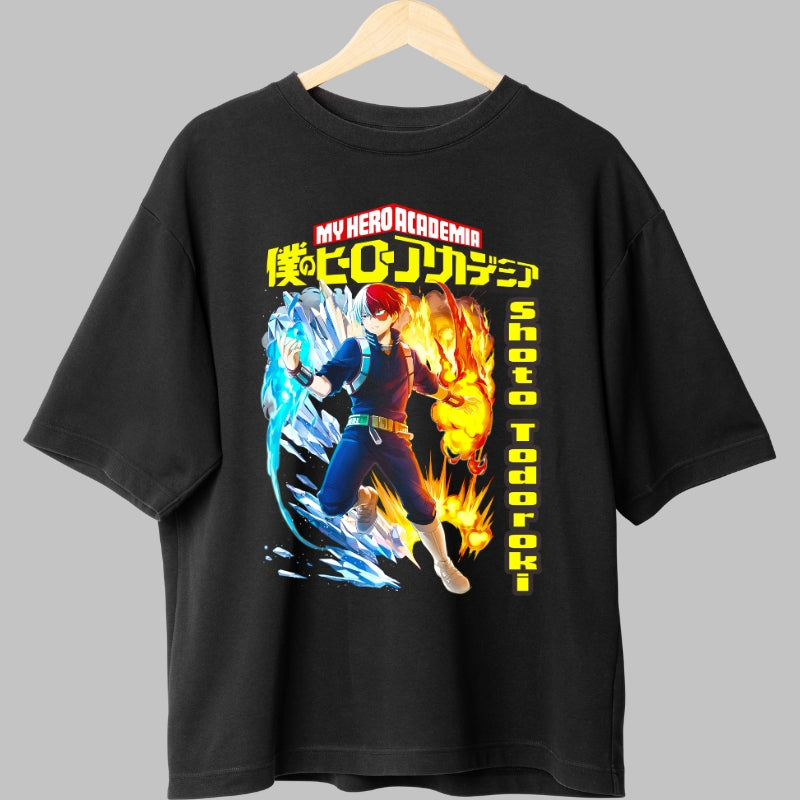 Tricou Anime My Hero Academia - Shoto Todoroki Dubla Putere Fata
