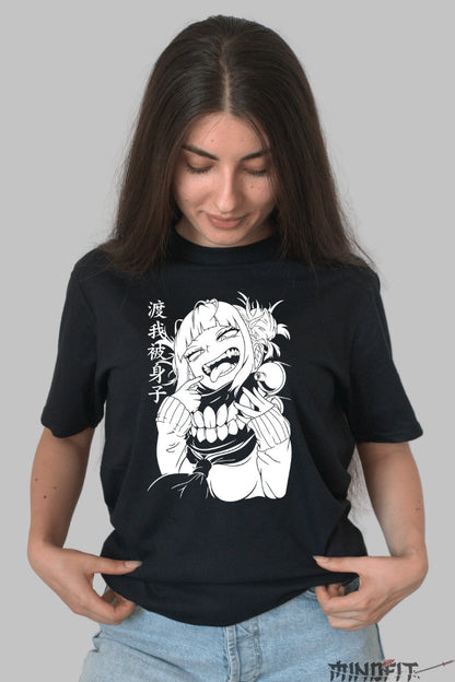 Tricou Anime My Hero Academia - Toga Nebunie Fermecatoare Dama Negru