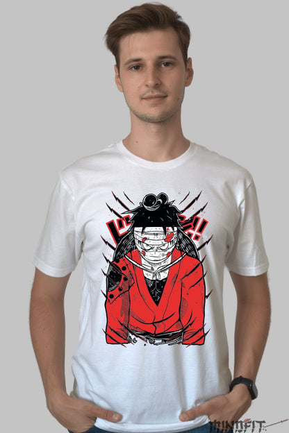 Tricou Anime Naruto Itachi Sharingan barbat alb
