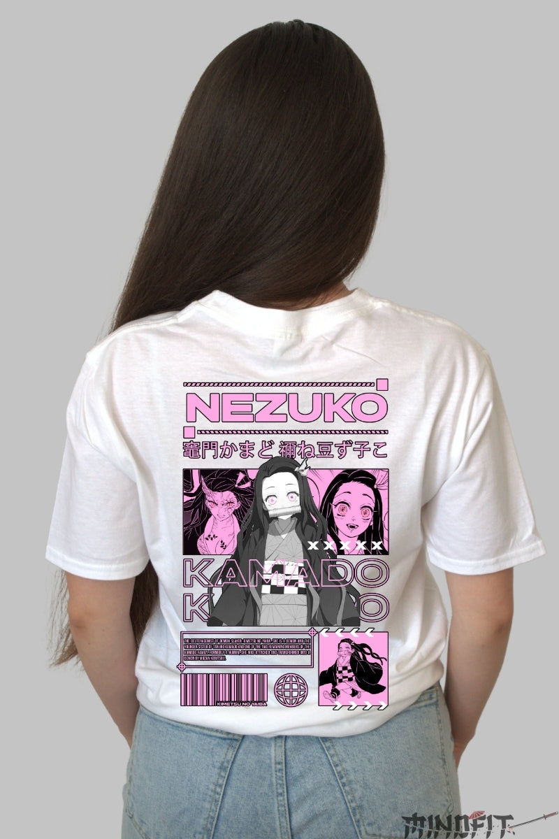 Tricou Anime Nezuko - Demon cu Inima Umana Dama alb
