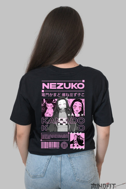 Tricou Anime Nezuko - Demon cu Inima Umana Dama Negru