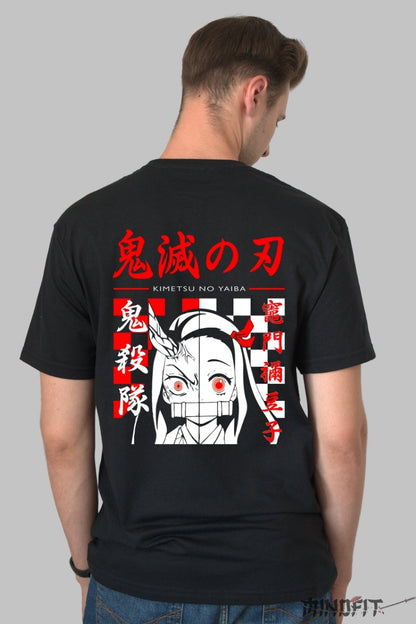 Tricou Anime Nezuko Demon Form - Kimetsu Style Barbat Negru