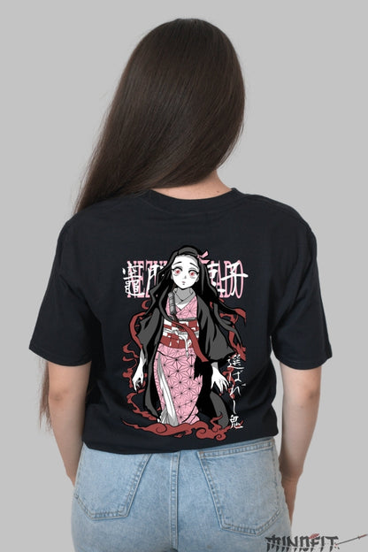 Tricou Anime Nezuko Kamado - Demon Power Dama Negru