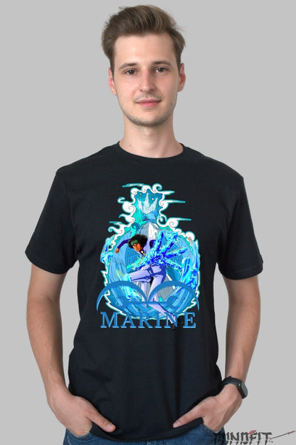 Tricou Anime One Piece - Aokiji Ice Marine Justice barbat negru