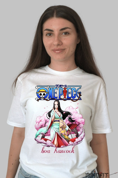 Tricou Anime One Piece - Boa Hancock Eleganta Regala dama alb