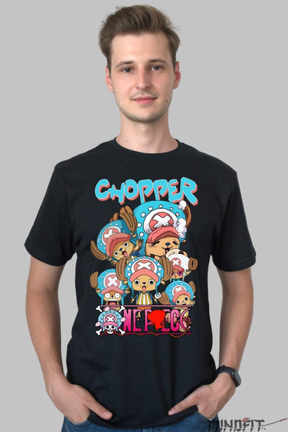 Tricou Anime One Piece - Chopper Squad Crew barbat negru