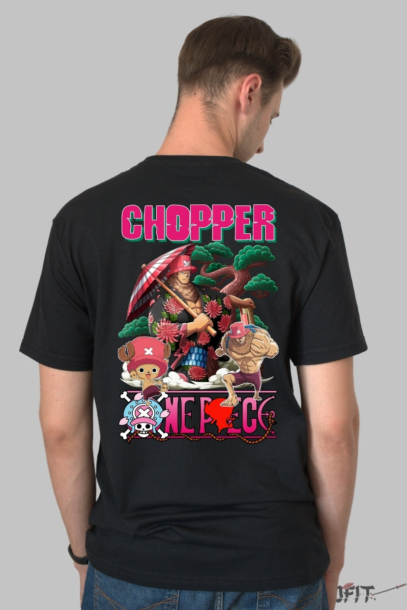 Tricou Anime One Piece - Chopper Wano Warrior Edition barbat negru