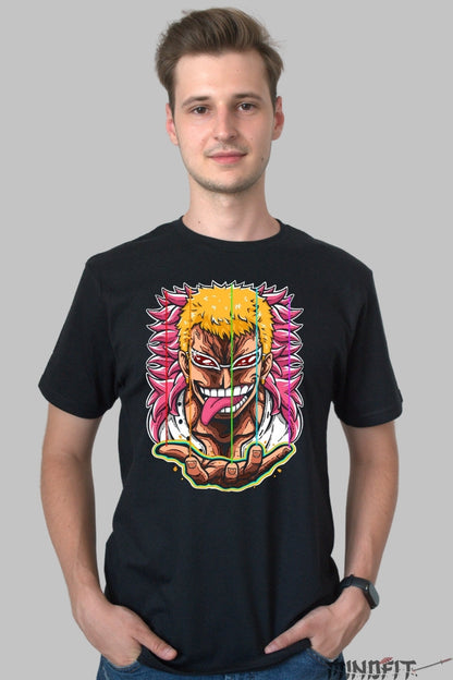 Tricou Anime One Piece - Doflamingo Look of Madness barbat negru