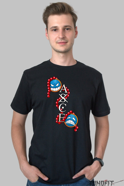 Tricou Anime One Piece - Fratia ASCE Legendar barbat negru