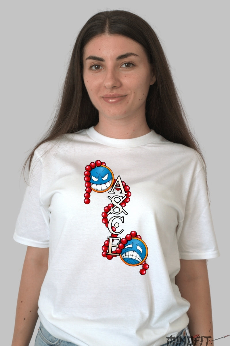 Tricou Anime One Piece - Fratia ASCE Legendar dama alb