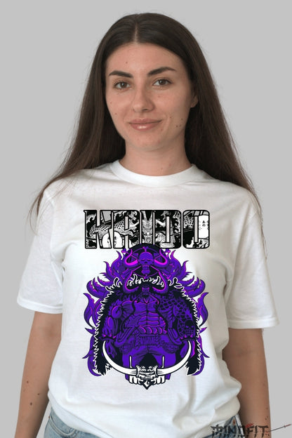 Tricou Anime One Piece - Kaido Dragon Imperial dama alb