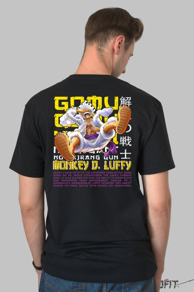 Tricou Anime One Piece - Luffy Gear 5 Awakened Power barbat negru