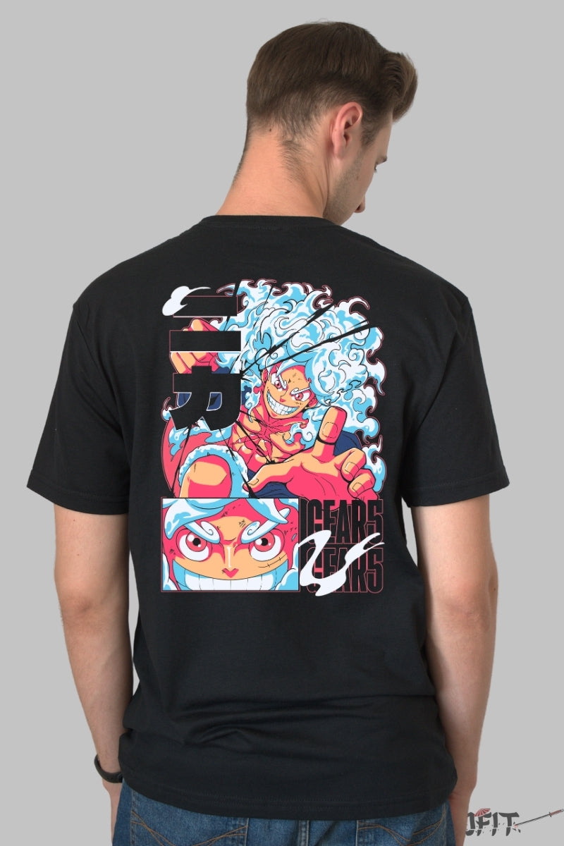 Tricou Anime One Piece - Luffy Gear 5 Awakening barbat negru