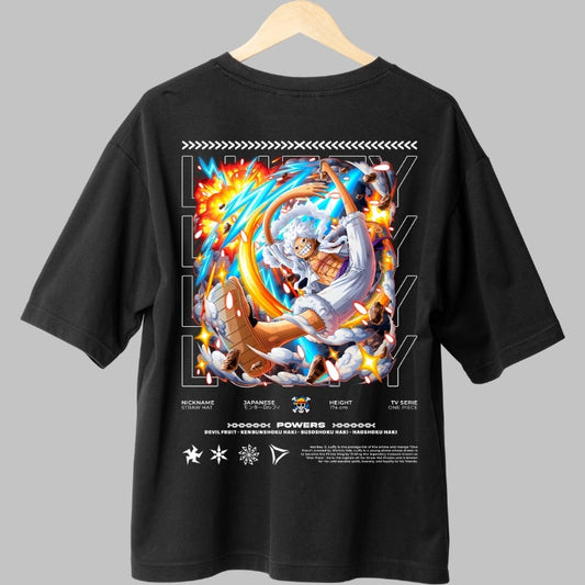 Tricou Anime One Piece - Luffy Gear 5 Explozie de Energie spate