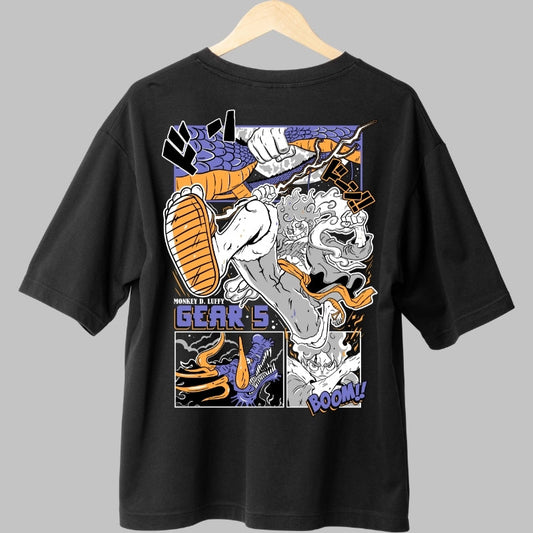 Tricou Anime One Piece - Luffy Gear 5 Impact spate