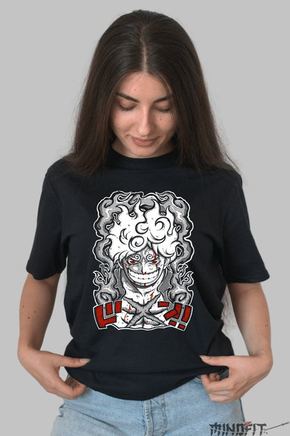 Tricou Anime One Piece - Luffy Gear 5 Legendar dama negru