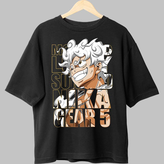 Tricou Anime One Piece Luffy Gear 5 Nika fata