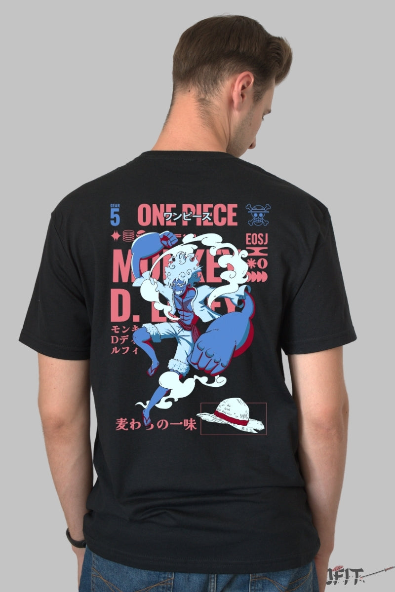 Tricou Anime One Piece - Luffy Gear 5 Revolution barbat negru