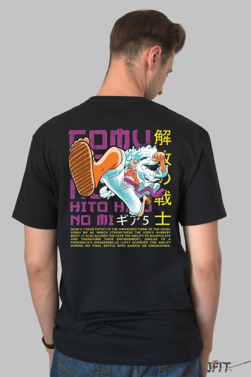 Tricou Anime One Piece - Luffy Gear Fifth Awakening barbat negru