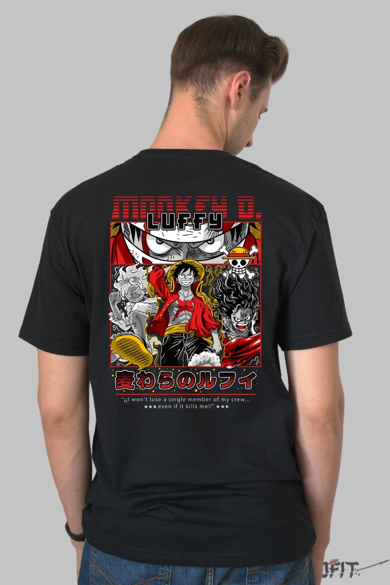 Tricou Anime One Piece - Luffy Gear Fifth Determinare Totala barbat negru