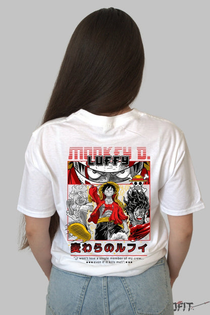 Tricou Anime One Piece - Luffy Gear Fifth Determinare Totala dama alb