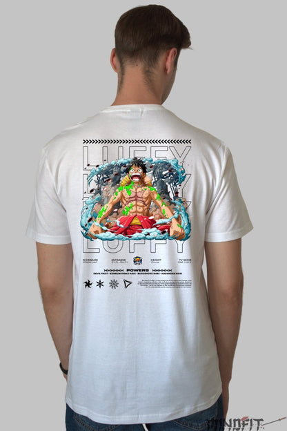 Tricou Anime One Piece - Luffy Gear Fifth Explosion barbat alb