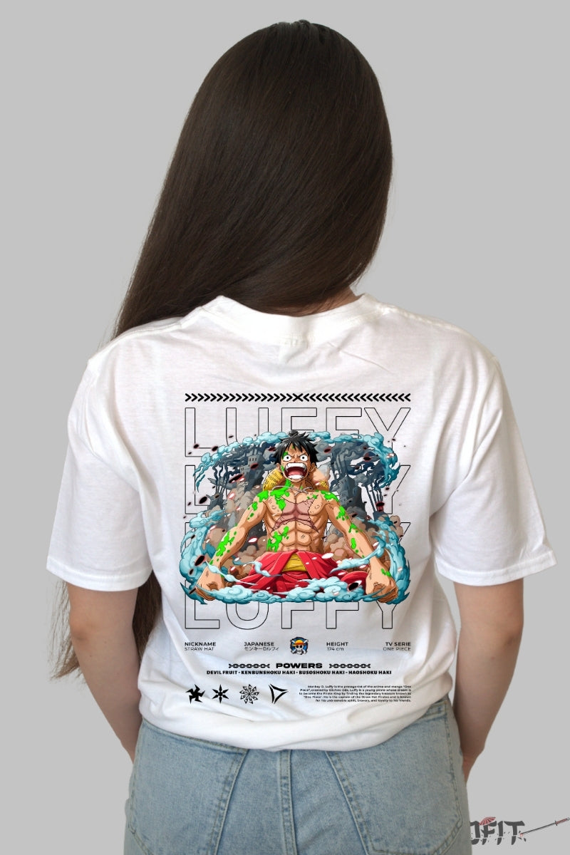 Tricou Anime One Piece - Luffy Gear Fifth Explosion dama alb