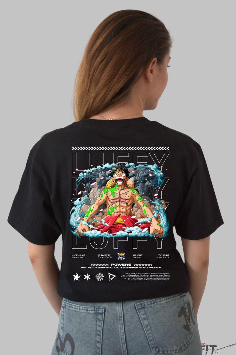 Tricou Anime One Piece - Luffy Gear Fifth Explosion dama negru