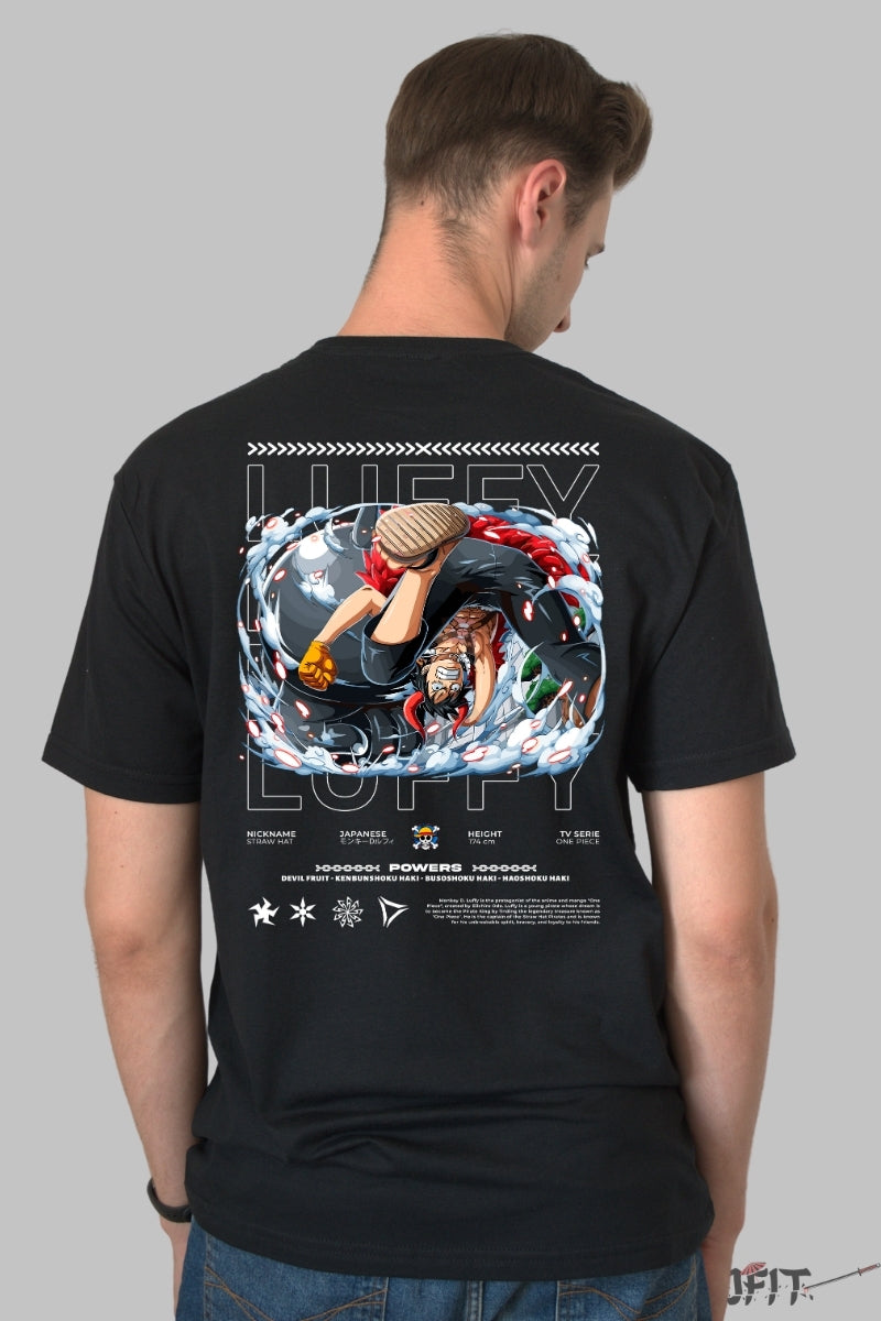 Tricou Anime One Piece - Luffy Gear Fifth Impact barbat negru