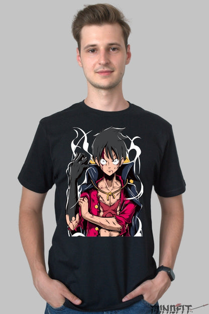Tricou Anime One Piece - Luffy Gear Fourth Awakening barbat negru
