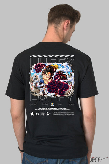 Tricou Anime One Piece - Luffy Gear Fourth Battle Mode barbat negru