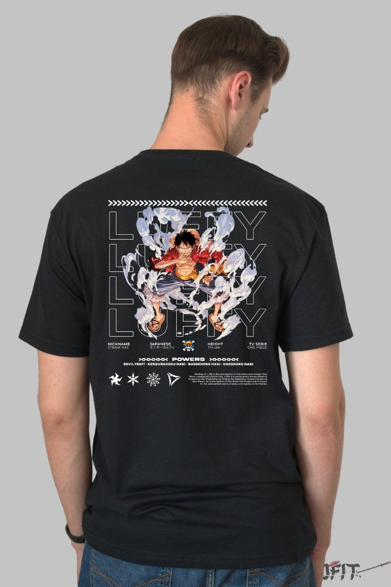 Tricou Anime One Piece - Luffy Gear Fourth Emission barbat negru