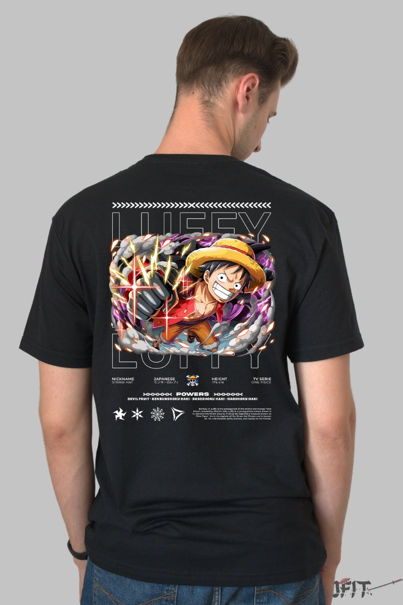 Tricou Anime One Piece - Luffy Gear Power Exploziv barbat negru