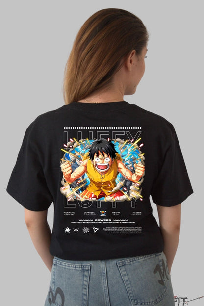 Tricou Anime One Piece - Luffy Gear Second Explosion dama negru