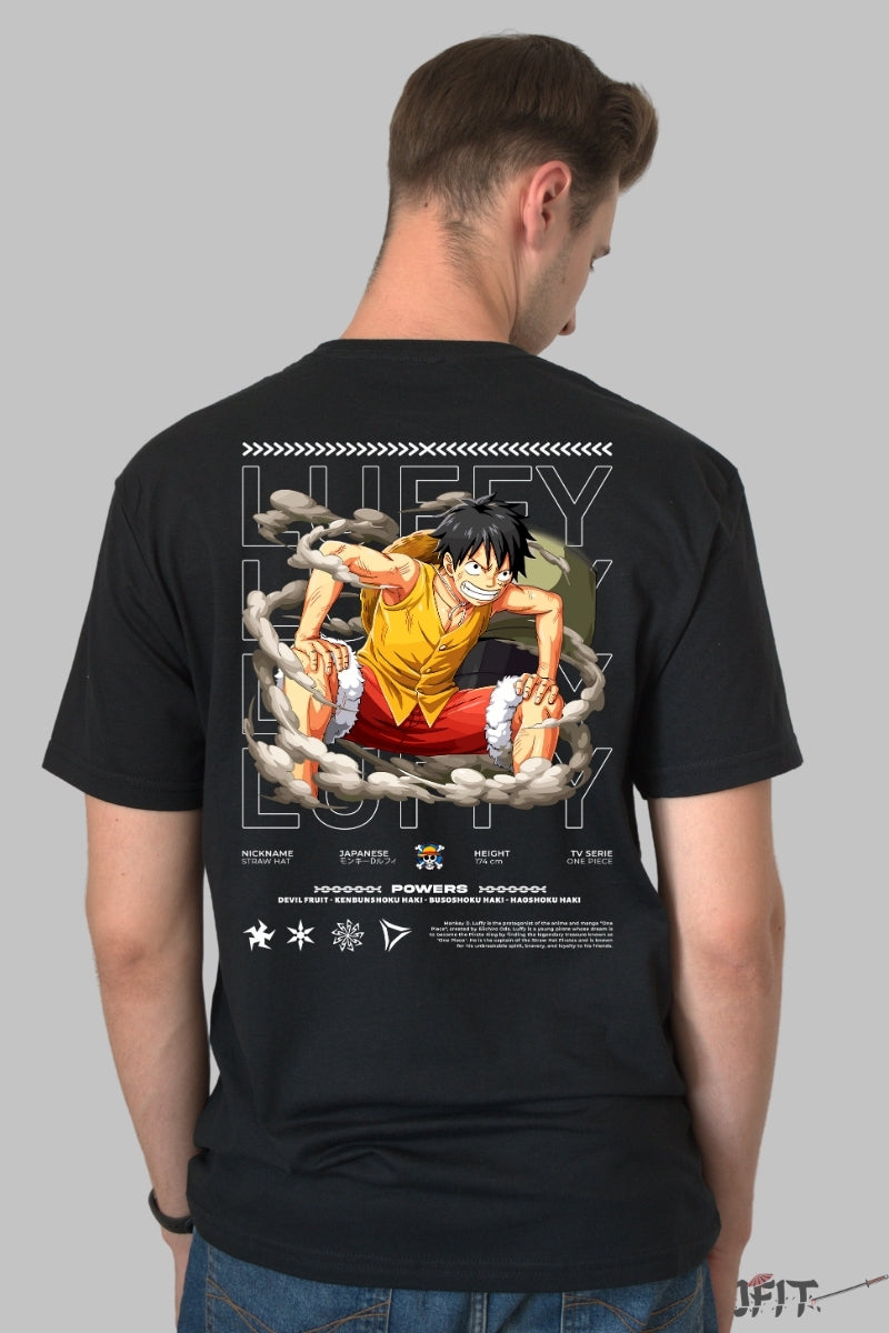 Tricou Anime One Piece - Luffy Gear Second Exploziv barbat negru