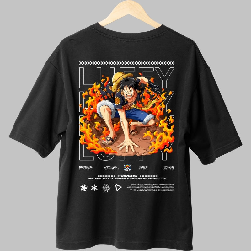 Tricou Anime One Piece - Luffy Gear Second Inferno spate